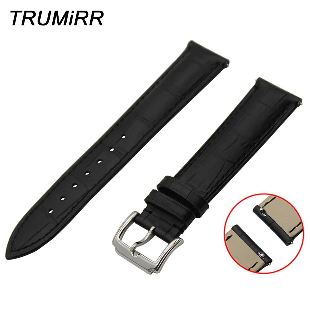 Double First Layer Genuine Leather Watchband Quick Release Watch Band