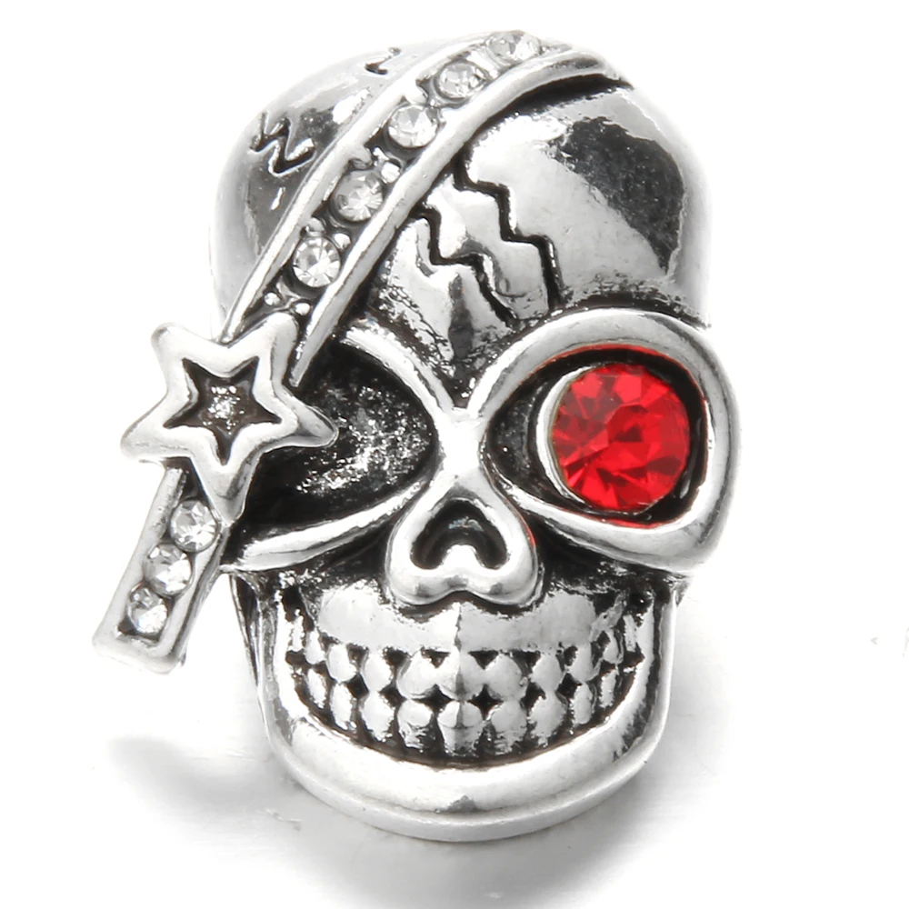 10pcs/lot The Bloomer Snap Jewelry Buttons Love Snap Skull jewelry Black Press Buttons fit 18