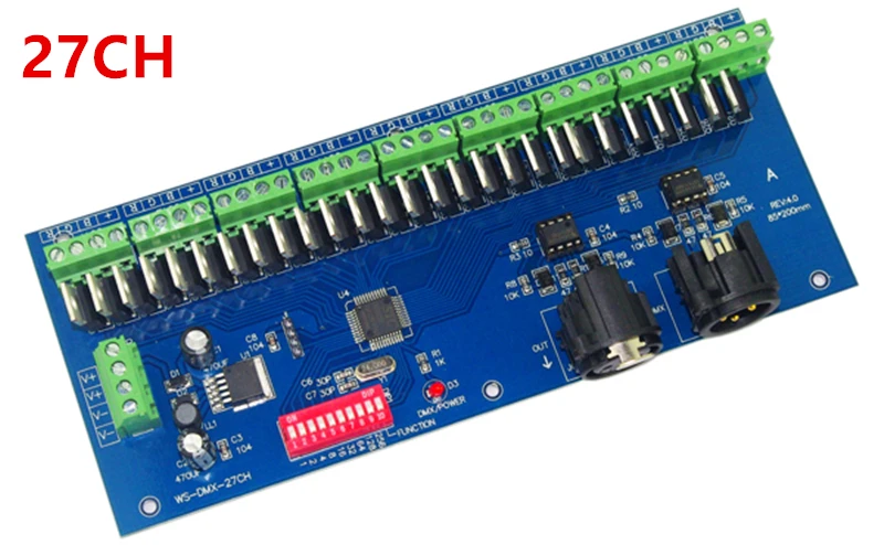Оптовая продажа 27 каналов 3A/CH 9 группа легко DMX512 LED декодер контроллер диммер