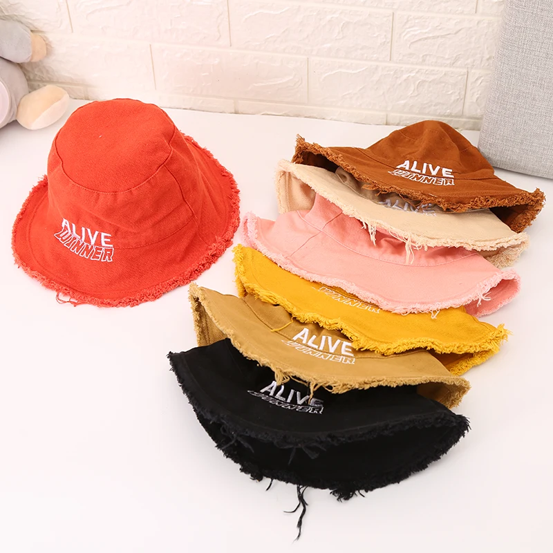 

BNWIGE New Arrivals Casual Solid Color Fisherman Hat Handmade Letter Cap Suitable For Children Boy Girl Gift Hats