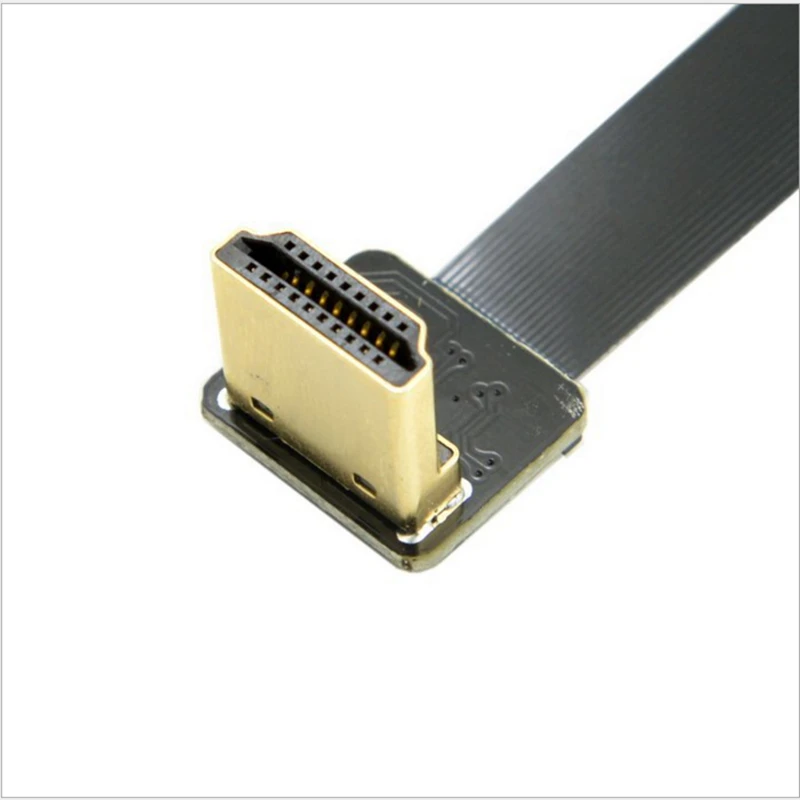 LEORY FPV 90 градусов HDMI тип A штекер Мужской HDTV FPC плоский кабель 0 1 м/0 2 5 м для