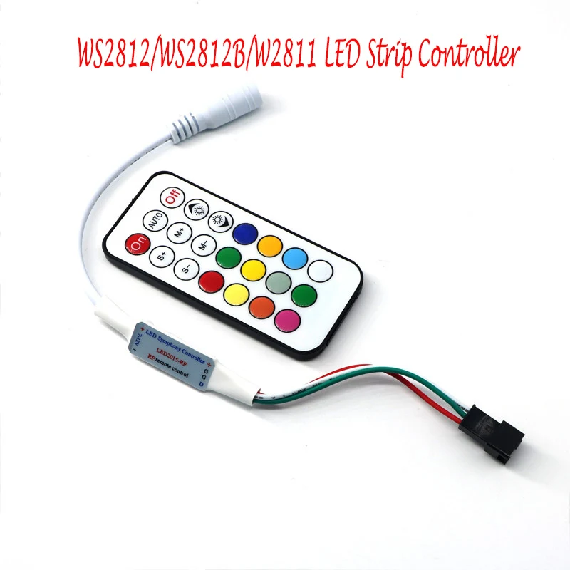 

WS2812B WS2811 LED Strip Controller Magic RGB Light Controller With Remote Mini Symphone 21 Keys IR Control