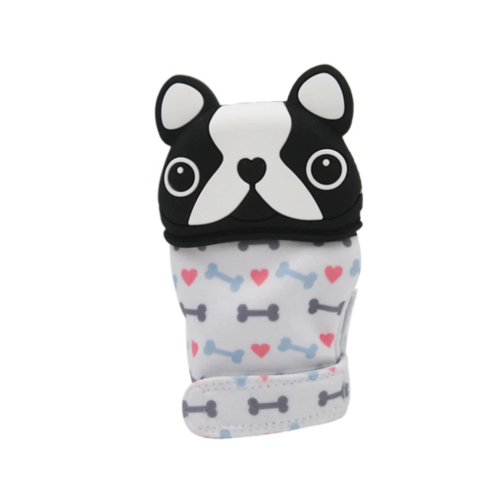 Children s Cartoon Silicone Teether Baby Pacifier Glove Newborn Dog Anti-Bite Glue Gloves Baby Anti-Eat Hand Molar