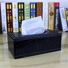 Мода черный Крокодил деревянный прямоугольник кожа tissue box салфетка box ткани обложка держатель салфеток для домашнего декора PZJH002