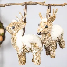 " Декор Новогоднее украшение Рождественская Свадебная вечеринка орнамент олень ремесло Рождественский олень со снежной соломинкой игрушки подарок