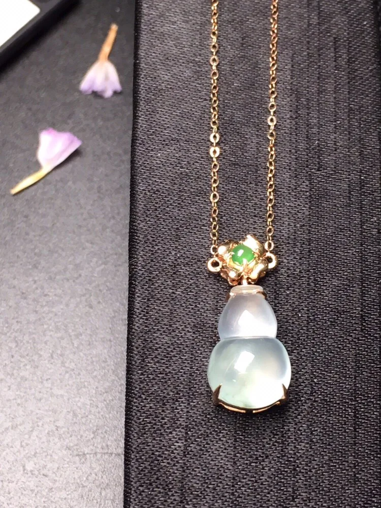 

Fine Jewelry 18K White Gold Buddism Buddha 100% Natural Green Burmes Jade Gemstones Pendant Necklace Fine Pendants Necklaces