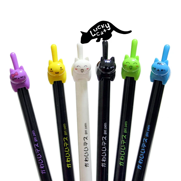 Buy 48 pcs/Lot Cute cat gel pen 0.5mm black ink pens