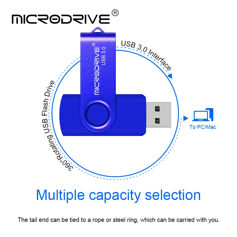 Металлический usb флеш-накопитель, USB 3,0, вращающийся флеш-накопитель, 16 ГБ, флеш-накопители, 32 ГБ, usb карта памяти, 64 ГБ, флеш-накопитель, 128 ГБ, высококачественный u-диск