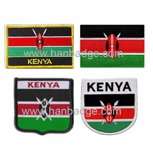 Оригинальные нашивки на заказ Вышитая эмблема Кенийский флаг страны патч