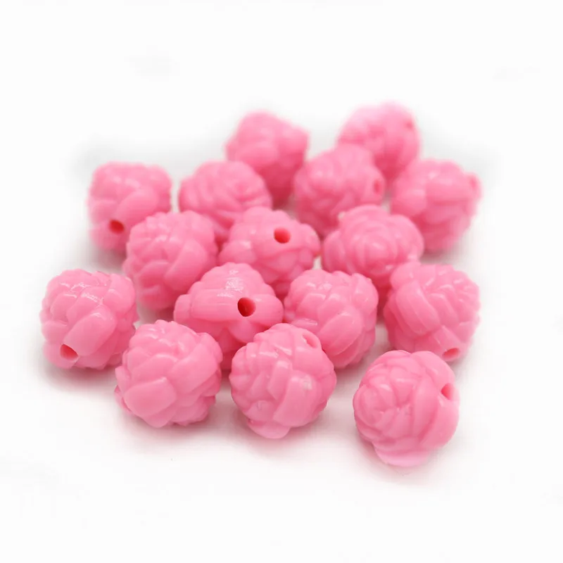 SEA MEW Rose Shaped Acrylic Beads 12X11mm Perforation Loose DIY Spacer