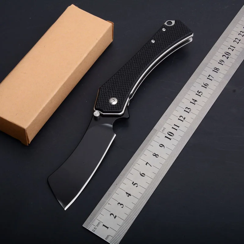 black titanium tactical folding knife titanium outdoor camping hunting survival rescue edc tools  (1)