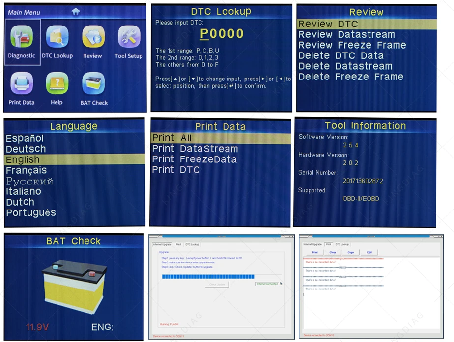 Автоматический сканер KONNWEI KW850 полный obd2 obdii диагностический инструмент Поддержка многоязычного обновления одним нажатием кВт 850 лучше, чем AL519