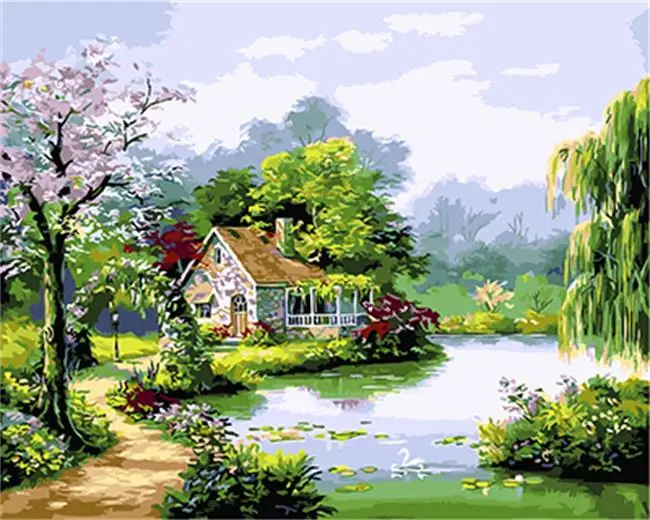 

DRAWJOY Framed Picture DIY Painting By Numbers DIY Oil Painting On Canvas Home Decoration For Living Room 40*50cm