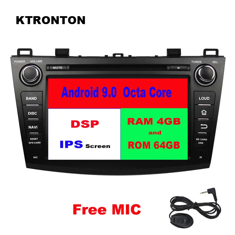 

IPS Screen DSP 64GB ROM Octa-core Android 9.0 Car DVD Player for Mazda 3 2009-2012 Radio RDS GPS Glonass Navigation Wifi DVR