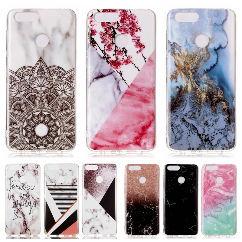 

Huawei Honor 7X Marble Case on for Coque Huawei Honor 7X 7 X Case Cover Colorful Granite Soft TPU Silicone Phone Cases Fundas