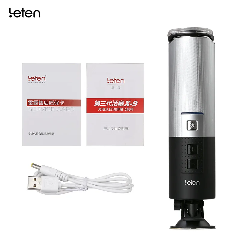  Leten X-9 pistón retráctil taza del masturbation para los hombres 10 Tipo vibrador modos manos libr