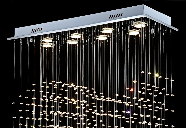 Прямоугольный хрустальный светильник для столовой подвесной светильник индивидуальность короткая лампа Современная барная стойка прямоугольный Хрустальный Ресторан
