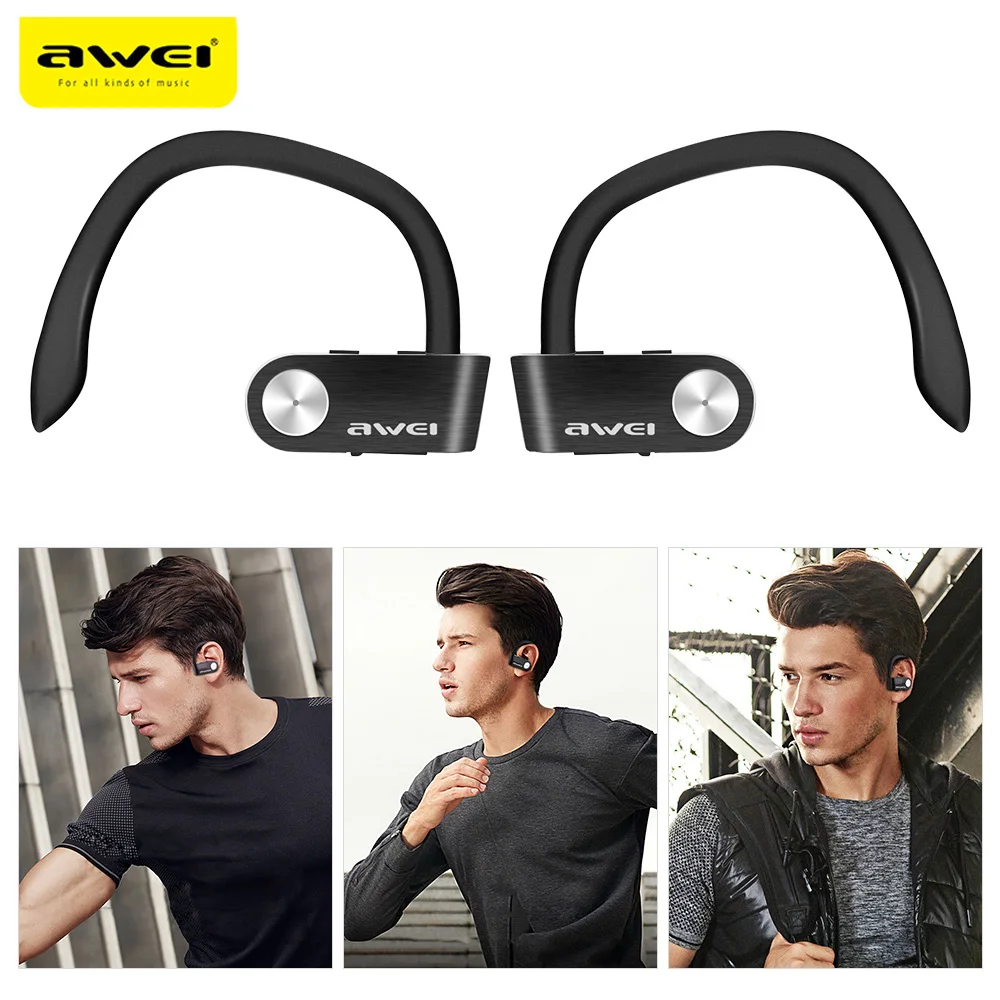 Awei T2 Sweat-proof TWS True Wireless Earbuds Bluetooth 4.2 Sports Headphones On-ear Control IPX4 Waterproof Earphone Micro USB Awei T2 Sweat-proof TWS True Wireless Earbuds Bluetooth 4.2 Sports Headphones On-ear Control IPX4 Waterproof Earphone Micro USB