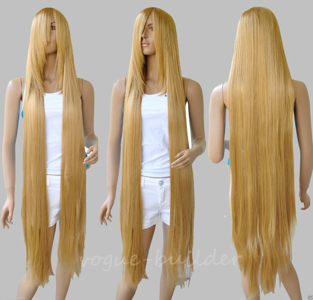 SXY FREE SHIPPING Hot heat resistant Party hair&gt&gt&gt&gtLong Rapunzel Tangled Light Golden Blonde Straight Cosplay Hair Wig 150cm |