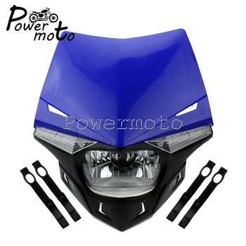 

H4 12V 35W Motorcycle Headlight Enduro MX Racing Motocross Vision Front Light Streetfighter Headlamp Blue Head Light