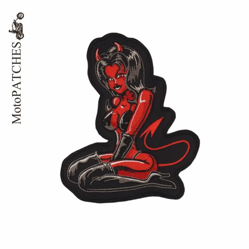 MotoPATCHES Devil Beauty Iron on Patches для мотоциклетных байкерских заплаток с вышивкой | Дом и