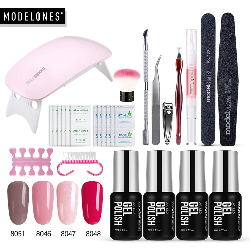 Modelones 17 шт./лот 6 Вт USB кабель Светодиодная лампа для лечения всех типов гель-лака наборы для ногтей DIY Дизайн ногтей инструменты для маникюра Гель-лак