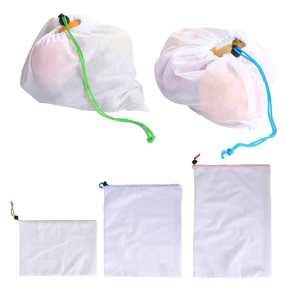

Multi-function Mesh Drawstring Harness Pocket Fruit And Vegetable Storage Mesh Bag Foldable Eco Bag Miscellaneous Storage
