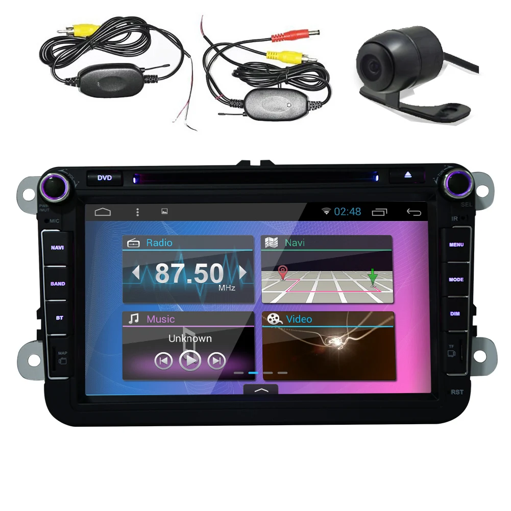 Flash Deal Android 5.1 Receiver Auto PC Stereo AMP Capacitive Map Car DVD Autoradio 4-Core OBD2 CanBus Radio GPS System For VW Volkswagen 12