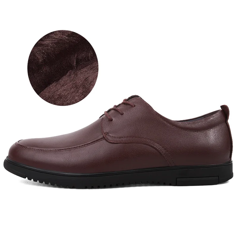 Г. Мужские модельные туфли Классическая официальная обувь из натуральной коровьей кожи, коричневый, черный цвет, на шнуровке элегантные мужские офисные туфли, большой размер 47 - Цвет: black add wool