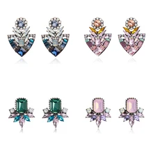 Ztech цветок опал камень серьги гвоздики шикарный элегантный кристалл Стразы Серьги для женщин модные женские сережки Ювелирные изделия