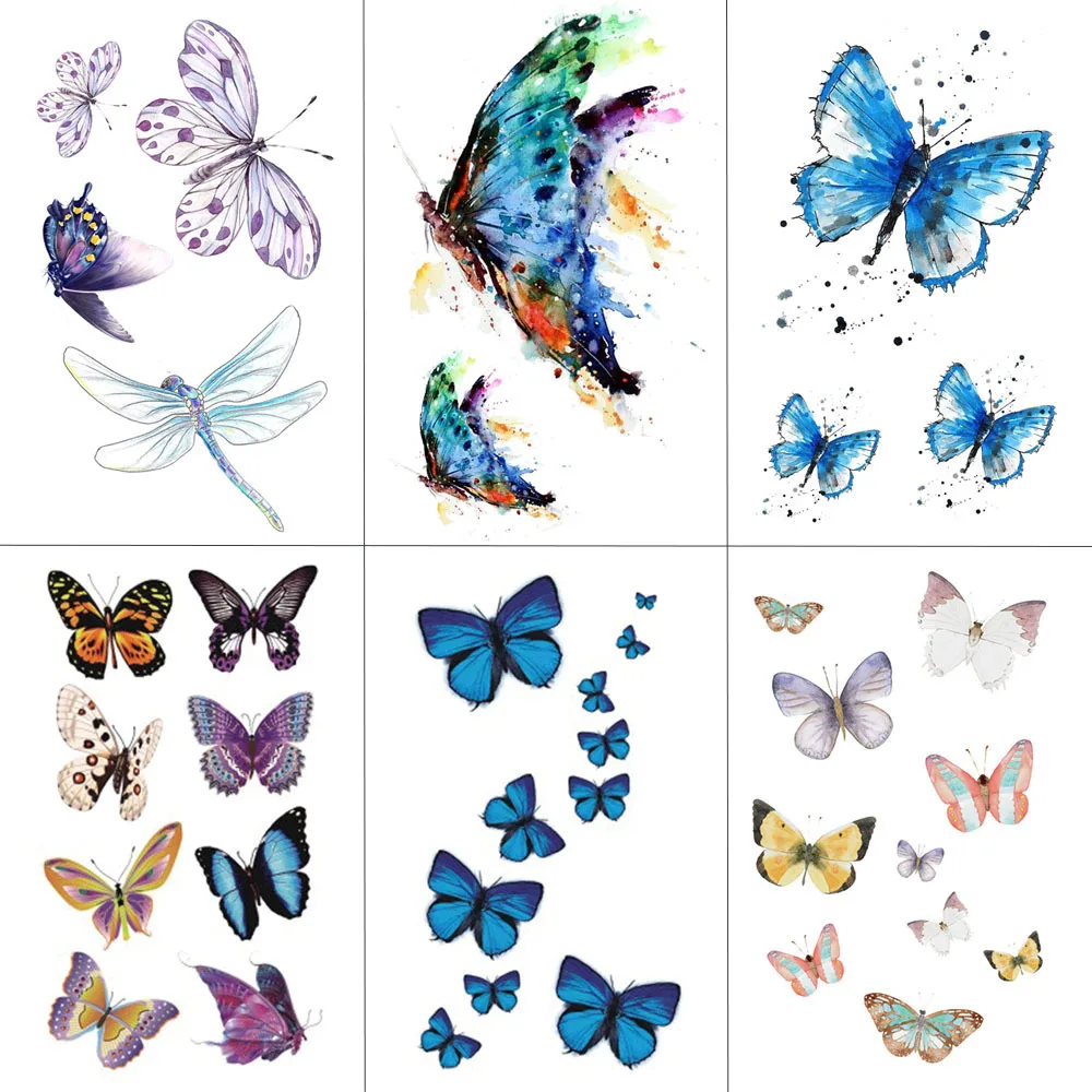 HXMAN المائية فراشة المؤقتة الوشم ملصق للماء المرأة وهمية الوشم الرجال الأطفال الجسم الفن الساخن تصميم 9.8X6 cm a-001 HXMAN المائية فراشة المؤقتة الوشم ملصق للماء المرأة وهمية الوشم الرجال الأطفال الجسم الفن الساخن تصميم 9.8X6 cm a-001