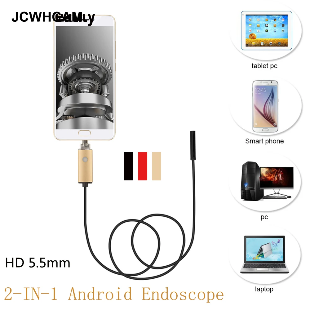 Промышленная Usb-камера-эндоскоп JCWHCAM Usb-кабель 1 м для смартфона Win 8/9/10 ПК |