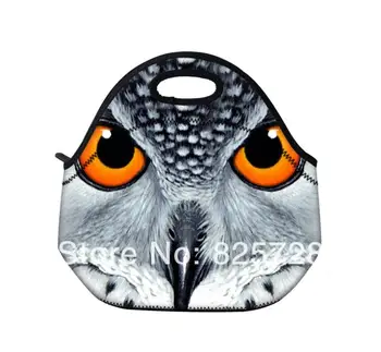 

2014 New Owl face neoprene thermal portable hard disk bag women kids baby casual bags box tote waterproof food container