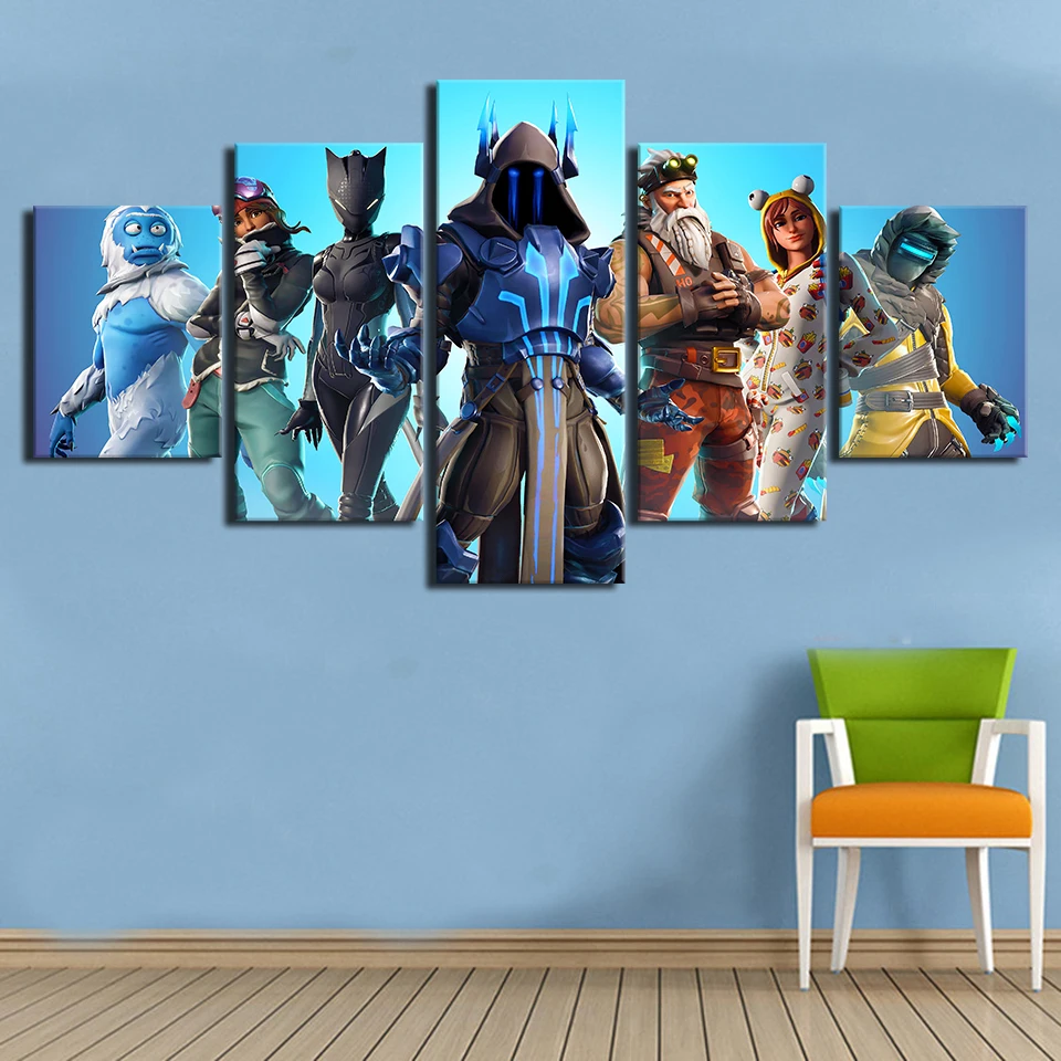 Home-Decoration-Canvas-Prints-Game-Figures-Painting-5-Pieces-Cartoon-Pop-Pictures-Modular-Living-Room-Wall (3)
