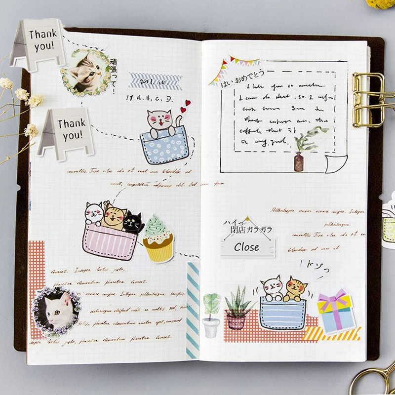 45 PCS/Set Box Stickers Scrapbooking Stickers Handbook Decoration Diary