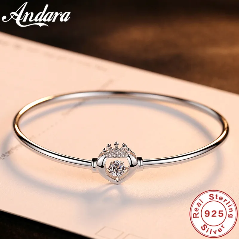 Fine Jewelry S925 Sterling Silver Bracelet Heart Eye Aaa Zircon Crystal