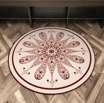

Nordic Flower Printed Round Carpet area rugs living room mat bathing rug bedroom non-slip 60*60 80*80 100*100 CM computer mat