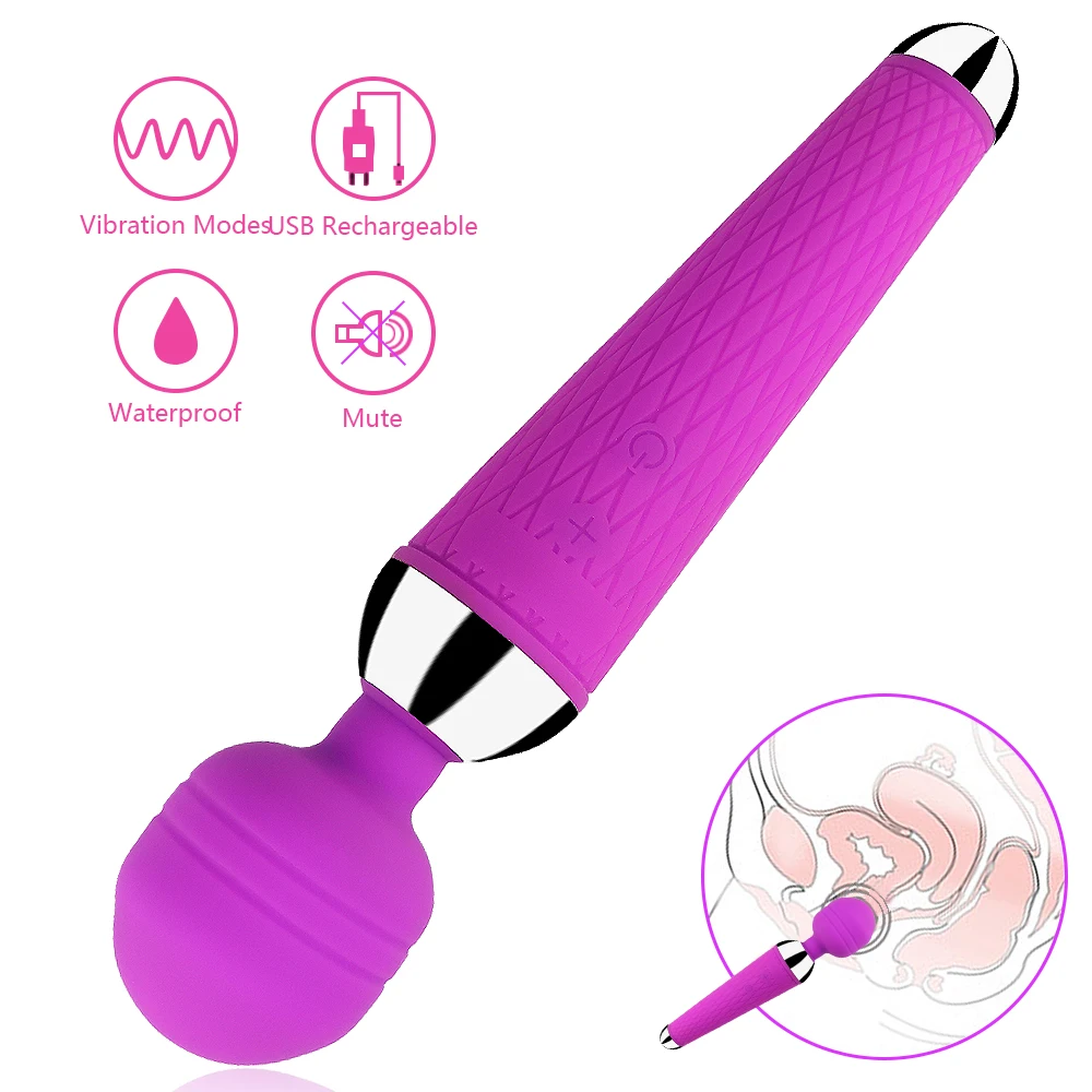 Powerful Oral Clit Vibrators for Women USB Charge AV Magic Wand Vibrator Massager Adult Sex Toys Sex Product free gift