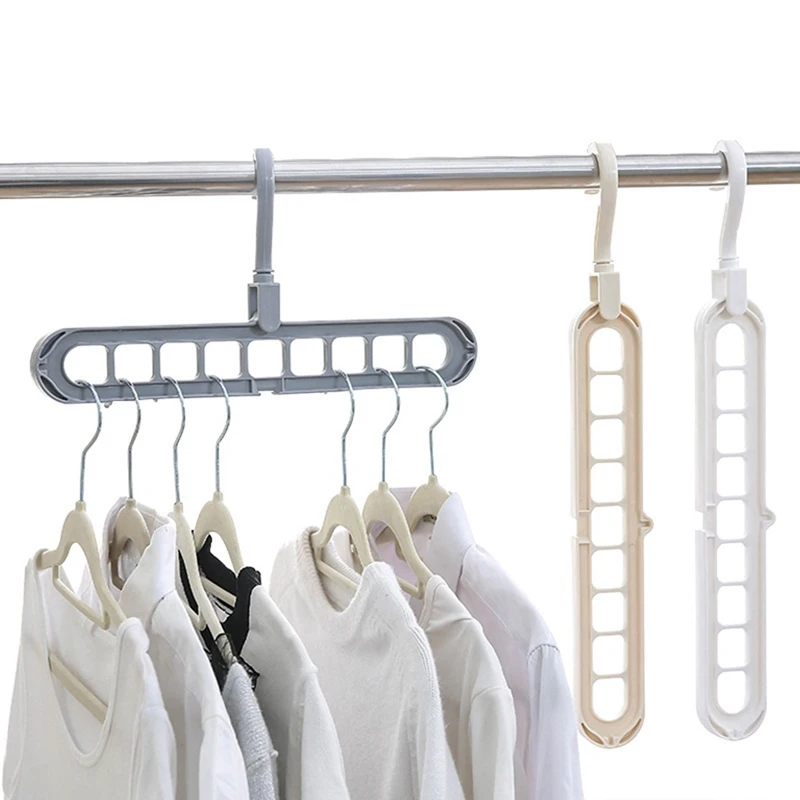 

9 Holes Rotatable Clothing Tie Hanger Hook Balcony Coat Hangers Plastic Wardrobe Storage Rack For Underwear Silk Scarf