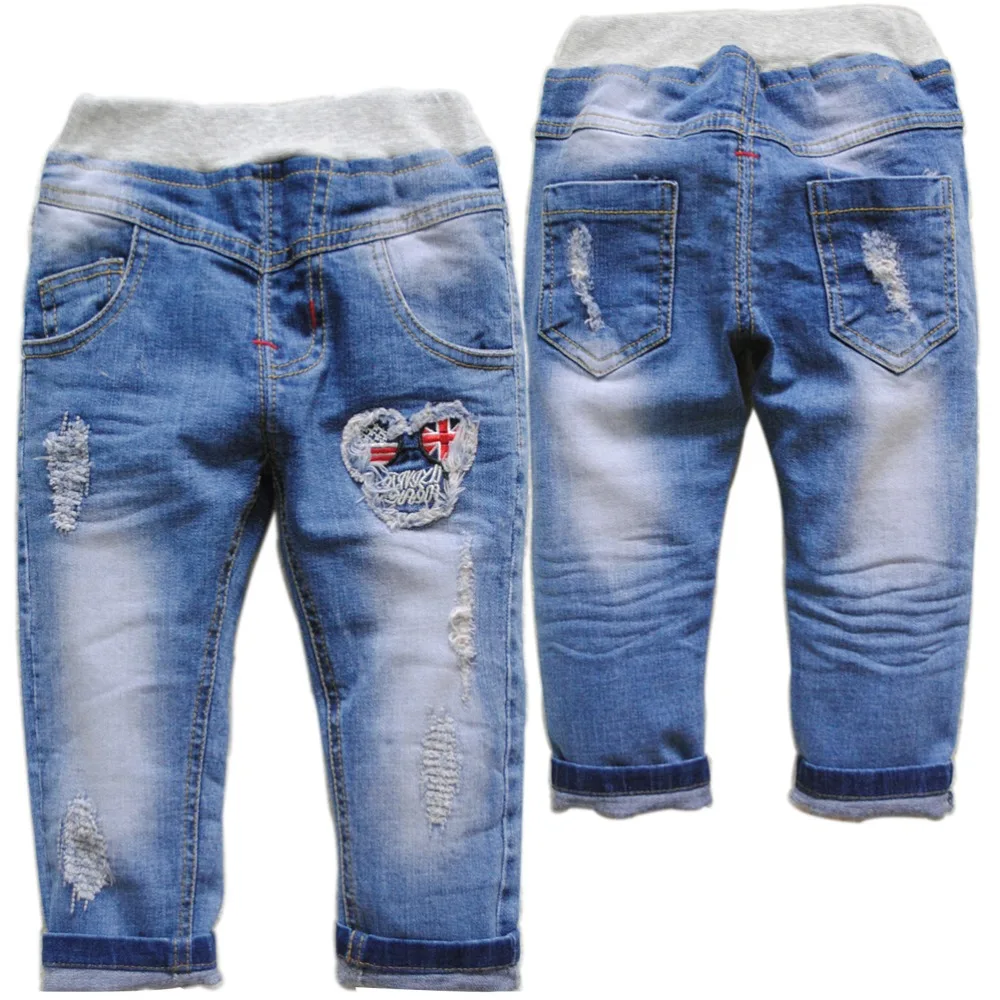 3937 hole soft regular kids jeans baby DENIM jeans BABY boy&girl pants