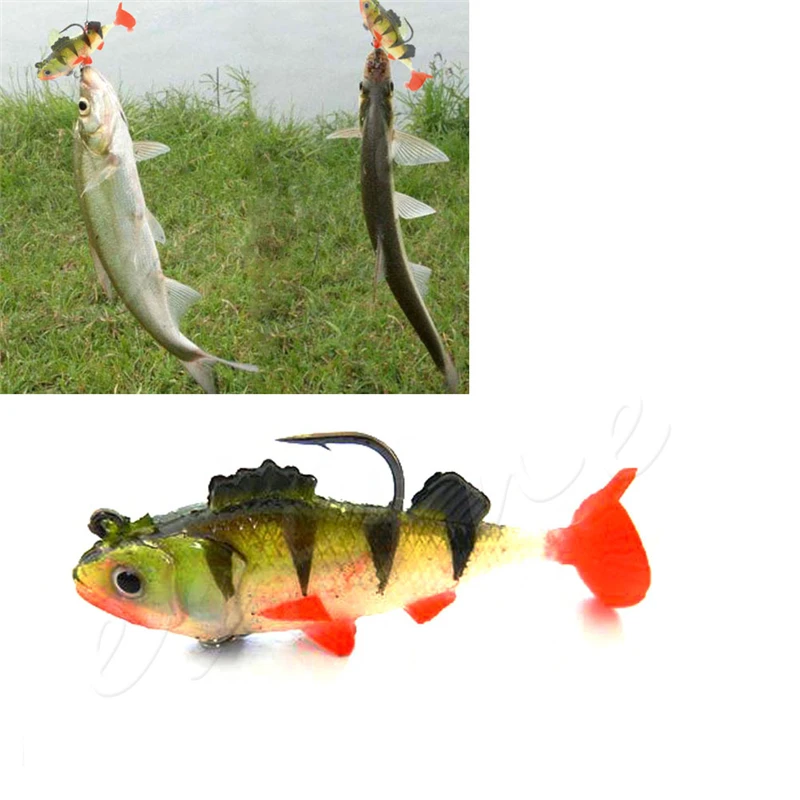 

OOTDTY New Paillette Fishing Hook with Soft Baits Lures Crankbaits Tackle Hook
