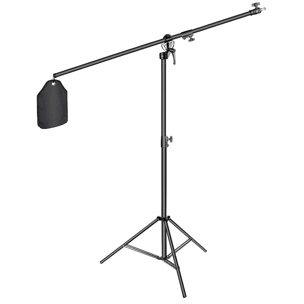  Neewer Photo Studio 2-in-1 Light Stand 48.4-151.5 inches Adjustable Height with 85-inch Boom Arm an