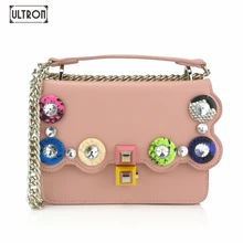 Of ULTRON сумка-мессенджер с заклепками Сумки из натуральной кожи с цепочкой, женские сумки через плечо для Для женщин Изысканная одинарная сумка через плечо из искусственной кожи сумка
