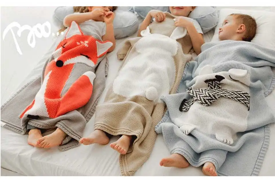 INS горячая Распродажа, вязаный шерстяной ковер 3D в форме животных одеяло Детский ворс маленький плед ребенок младенческий спальный постельные принадлежности детское одеяло
