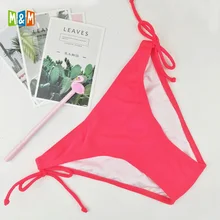 M& M, женские плавки, сексуальные бикини, нижняя часть, одежда для плавания, с завязками по бокам, купальник, боди, микро бикини, набор, пляжные короткие плавки, B612