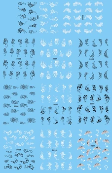 

11 PACK/ LOT WATER DECAL NAIL STICKER BLACK WHITE FLOWER AZALEA ORCHIS NARCISSUS D001-011