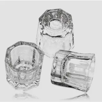 

Clear Nail Art Acrylic Glass Cup Liquid Powder Dappen Dish Acrylic Nail Crystal Glassware Tools For Acrylic Nail Art White Color