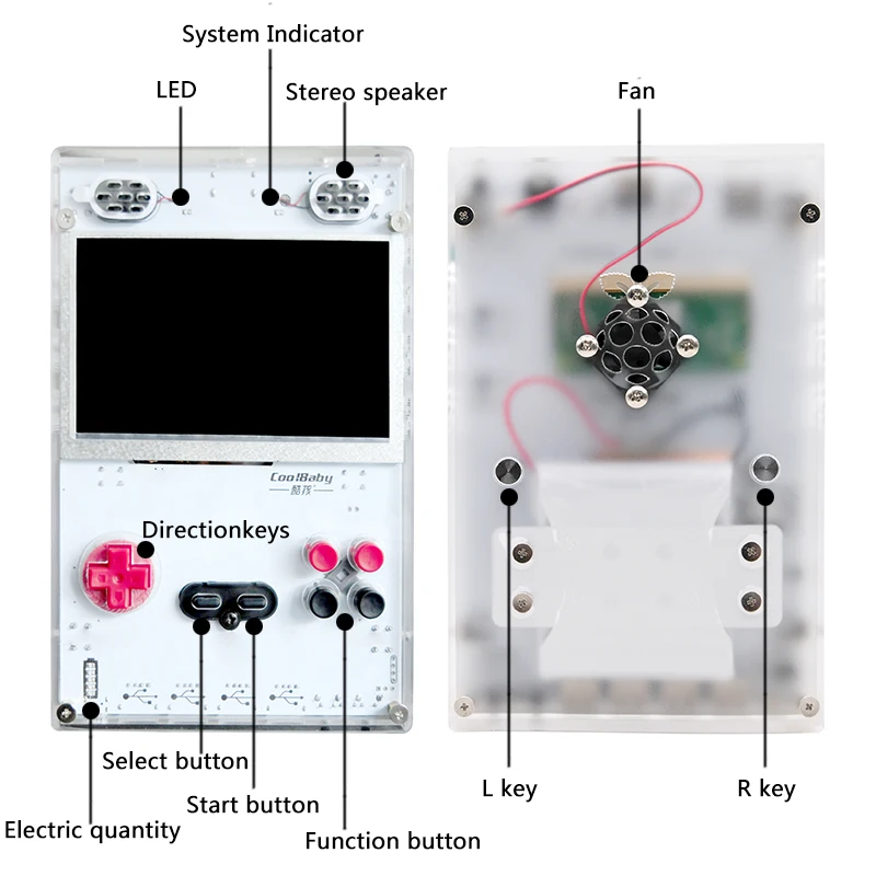 Coolboy DIY 5,0 "HD ips экран Портативный игровой плеер с малиновым вычислительным модулем 3 Lite игровая консоль встроенный более 15000 игр