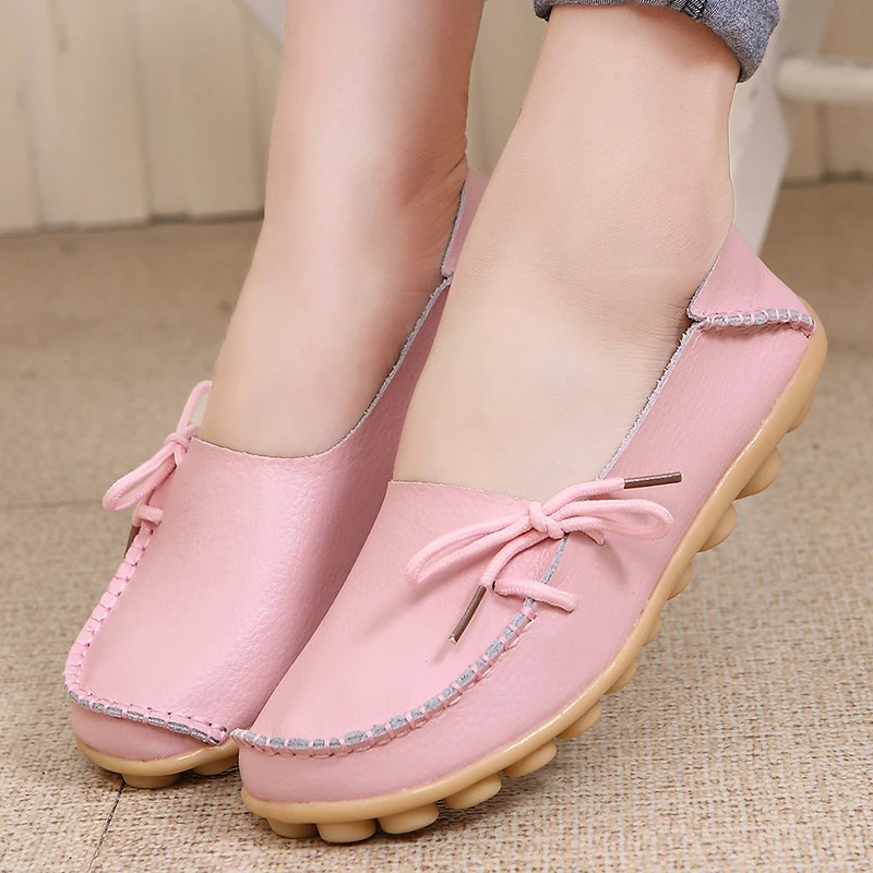 

shoes women flats shoes 2019 spring new ballet footwear real leather moccasins loafers slip on soft leisure flats casual female