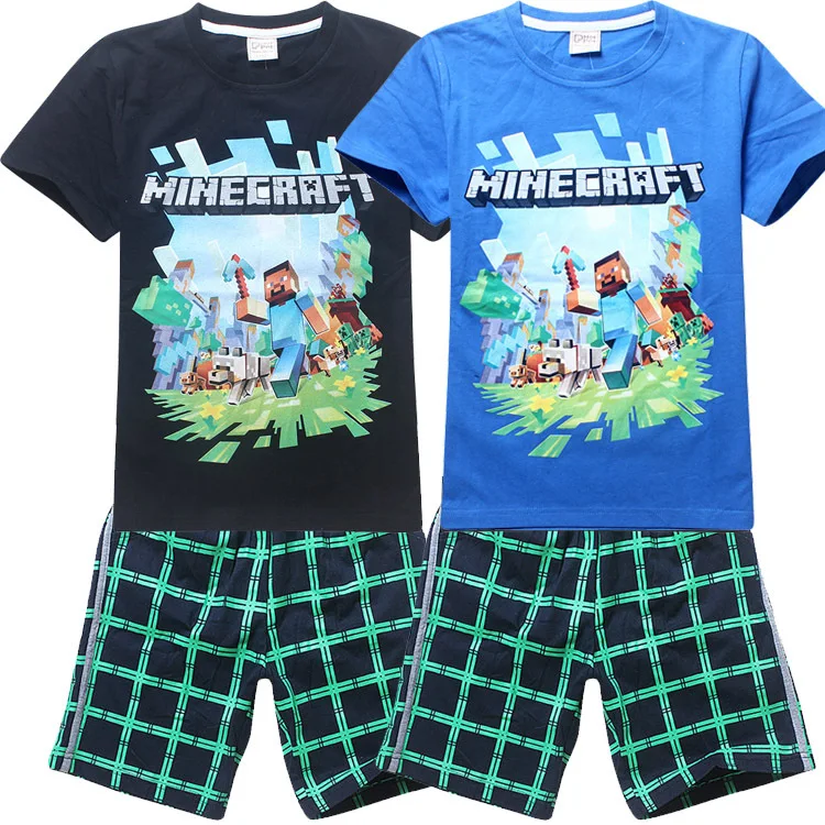 Kids Clothes T Shirt Shorts Children S Sets Minecraft Kids - 2018 new roblox minecraft cartoon childrens clothing casual our world boys girls kids t shirt baby 6 14year